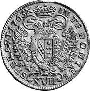 Austria 17 Kreuzer Franz I 1763 PR KM# 2026.1 IN TE DOMINE SPERAVI XVII coin reverse Austria 17 Kreuzer Franz I 1763 PR KM# 2026.1 IN TE DOMINE SPERAVI XVII coin reverse