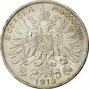 Austria 2 Corona Franz Joseph I 1913 KM# 2821 II CORONÆ MDCCCCXIII 2 COR. 1913 coin reverse Austria 2 Corona Franz Joseph I 1913 KM# 2821 II CORONÆ MDCCCCXIII 2 COR. 1913 coin reverse