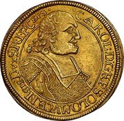 Austria 2 Ducat 1680 KM# 267 Olmutz Bishopric Trade Coinage CAROL D G E P SOLOMVCEN SIS DVX SRIPC EPS coin obverse Austria 2 Ducat 1680 KM# 267 Olmutz Bishopric Trade Coinage CAROL D G E P SOLOMVCEN SIS DVX SRIPC EPS coin obverse