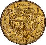 Austria 2 Ducat 1680 KM# 267 Olmutz Bishopric Trade Coinage 1680 RECA BO E DE LIECHTENSTAINCO coin reverse Austria 2 Ducat 1680 KM# 267 Olmutz Bishopric Trade Coinage 1680 RECA BO E DE LIECHTENSTAINCO coin reverse