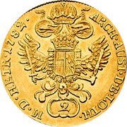 Austria 2 Ducat Joseph II 1782 KM# 1875 ARCH AUST D B LOTH M D HETR coin reverse Austria 2 Ducat Joseph II 1782 KM# 1875 ARCH AUST D B LOTH M D HETR coin reverse