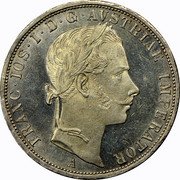 Austria 2 Florin Franz Joseph I 1864 A KM# 2230 FRANC.IOS.I.D.G.AVSTRIAE.IMPERATOR A coin obverse Austria 2 Florin Franz Joseph I 1864 A KM# 2230 FRANC.IOS.I.D.G.AVSTRIAE.IMPERATOR A coin obverse