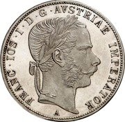 Austria 2 Florin Franz Joseph I 1869 A KM# 2232 FRANC.IOS.I.D.G.AVSTRIAE IMPERATOR A coin obverse Austria 2 Florin Franz Joseph I 1869 A KM# 2232 FRANC.IOS.I.D.G.AVSTRIAE IMPERATOR A coin obverse