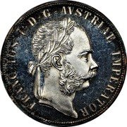 Austria 2 Florin Franz Joseph I 1875 KM# 2233 FRANC.IOS.I.D.G.AVSTRIAE IMPERATOR coin obverse Austria 2 Florin Franz Joseph I 1875 KM# 2233 FRANC.IOS.I.D.G.AVSTRIAE IMPERATOR coin obverse