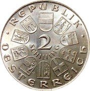 Austria 2 Schilling 100th death year of comp. Franz Schubert 1928 KM# 2843 · REPUBLIK · 2 SCHILLING ÖSTERREICH coin obverse Austria 2 Schilling 100th death year of comp. Franz Schubert 1928 KM# 2843 · REPUBLIK · 2 SCHILLING ÖSTERREICH coin obverse