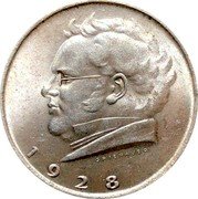 Austria 2 Schilling 100th death year of comp. Franz Schubert 1928 KM# 2843 1928 GRIENAUER coin reverse Austria 2 Schilling 100th death year of comp. Franz Schubert 1928 KM# 2843 1928 GRIENAUER coin reverse