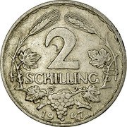 Austria 2 Schilling Ekaterina II Trade Coinage 1947 KM# 2872 2 SCHILLING 19 46 coin reverse Austria 2 Schilling Ekaterina II Trade Coinage 1947 KM# 2872 2 SCHILLING 19 46 coin reverse