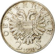 Austria 2 Schilling 200th death year of general Eugen of Savoy 1936 Proof KM# 2858 OESTERREICH 2 S 1936 coin obverse Austria 2 Schilling 200th death year of general Eugen of Savoy 1936 Proof KM# 2858 OESTERREICH 2 S 1936 coin obverse