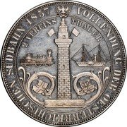 Austria 2 Thaler Opening of the railway Vienna-Trieste 1857 A KM# 2246.1 2 VEREINS THALER VOLLENDUNG DER OESTERREICHISCHEN SÜDBAHN 1857 coin reverse Austria 2 Thaler Opening of the railway Vienna-Trieste 1857 A KM# 2246.1 2 VEREINS THALER VOLLENDUNG DER OESTERREICHISCHEN SÜDBAHN 1857 coin reverse