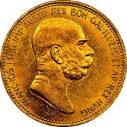 Austria 20 Corona 60th Anniversary of the Reign of Franz Joseph I 1908 - MDCCCCII KM# 2811 FRANC.IOS.I.D.G.IMP.AVSTR.REX.BOH.GAL.ILL.ETC.ET AP.REX HUNG. coin obverse Austria 20 Corona 60th Anniversary of the Reign of Franz Joseph I 1908 - MDCCCCII KM# 2811 FRANC.IOS.I.D.G.IMP.AVSTR.REX.BOH.GAL.ILL.ETC.ET AP.REX HUNG. coin obverse
