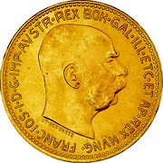 Austria 20 Corona Franz Joseph I ND MDCCCCXVI (1915) KM# 2818 FRANC·IOS·I·D·G·IMP·AVSTR·REX BOH·GAL·ILL·ETC·ET AP·REX HVNG· ST. SCHWARTZ coin obverse Austria 20 Corona Franz Joseph I ND MDCCCCXVI (1915) KM# 2818 FRANC·IOS·I·D·G·IMP·AVSTR·REX BOH·GAL·ILL·ETC·ET AP·REX HVNG· ST. SCHWARTZ coin obverse
