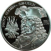 Austria 20 Euro Baroque Period - Prince Eugene 2002 Proof KM# 3098 PRINZ EUGEN V. SAVOYEN 1663 1736 TP coin reverse