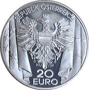 Austria 20 Euro The Post-War Period - Reconstruction 2003 Proof KM# 3107 REPUBLIK ÖSTERREICH 20 03 20 EURO coin obverse