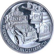 Austria 20 Euro The Post-War Period - Reconstruction 2003 Proof KM# 3107 ERP MARSHALL PLAN MILITARY POLICE H. WÄHNER WIEDERAUFBAU IN ÖSTERREICH coin reverse