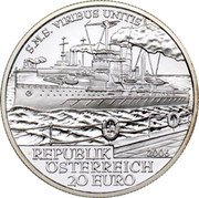 Austria 20 Euro S. M. S. Viribus Unitis 2006 Proof KM# 3134 S.M.S. VIRIBUS UNITIS 2006 REPUBLIK ÖSTERREICH 20 EURO coin obverse