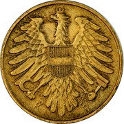 Austria 20 Groschen Imperial Eagle 1950 KM# 2877 ·REPUBLIK· 20 1951 ÖSTERREICH coin obverse Austria 20 Groschen Imperial Eagle 1950 KM# 2877 ·REPUBLIK· 20 1951 ÖSTERREICH coin obverse