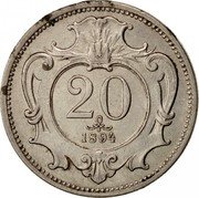 Austria 20 Heller Franz Joseph I 1894 KM# 2803 20 1894 coin reverse Austria 20 Heller Franz Joseph I 1894 KM# 2803 20 1894 coin reverse