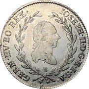 Austria 20 Kreuzer Joseph II 1788 B KM# 2070 IOSEPH.II.D:G.R.I.S.A GERM.HV.BO.REX B coin obverse Austria 20 Kreuzer Joseph II 1788 B KM# 2070 IOSEPH.II.D:G.R.I.S.A GERM.HV.BO.REX B coin obverse