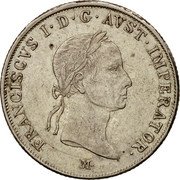 Austria 20 Kreuzer Franz I 1831 M KM# 2147 FRANCISCVS I·D·G·AVST·IMPERATOR· A coin obverse Austria 20 Kreuzer Franz I 1831 M KM# 2147 FRANCISCVS I·D·G·AVST·IMPERATOR· A coin obverse