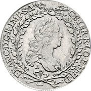 Austria 20 Kreuzer (Maria Theresa) KM# 2029 FRANC D G R IMP S A GE IER REX LO B M H D coin obverse Austria 20 Kreuzer (Maria Theresa) KM# 2029 FRANC D G R IMP S A GE IER REX LO B M H D coin obverse