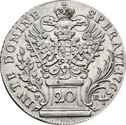 Austria 20 Kreuzer (Maria Theresa) KM# 2029 20 IN TE DOMINE SPERAVI 1765 PR coin reverse Austria 20 Kreuzer (Maria Theresa) KM# 2029 20 IN TE DOMINE SPERAVI 1765 PR coin reverse