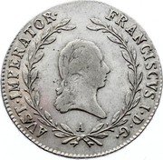Austria 20 Kreuzer Franz I 1824 A KM# 2143 FRANCISCVS I·D·G·	AVST··IMPERATOR· A coin obverse Austria 20 Kreuzer Franz I 1824 A KM# 2143 FRANCISCVS I·D·G·	AVST··IMPERATOR· A coin obverse