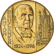 Austria 20 Schilling 100th deathanniversary composer Anton Bruckner 1996 KM# 3033 REPUBLIK ÖSTERREICH 20 SCHILLING 19 96 coin obverse