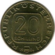 Austria 20 Schilling (Grafenegg Palace - Probe) KM# 2965.1 REPUBLIK ÖSTERREICH 20 SCHILLING 19 84 coin obverse Austria 20 Schilling (Grafenegg Palace - Probe) KM# 2965.1 REPUBLIK ÖSTERREICH 20 SCHILLING 19 84 coin obverse