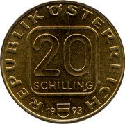 Austria 20 Schilling (200th Diocese of Linz. Smooth edge) KM# 2970.2 REPUBLIK ÖSTERREICH 20 SCHILLING coin obverse Austria 20 Schilling (200th Diocese of Linz. Smooth edge) KM# 2970.2 REPUBLIK ÖSTERREICH 20 SCHILLING coin obverse