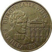 Austria 20 Schilling (200th Anniversary - Birth of Franz Grillparzer) KM# 2995.1 BURGTHEATER WIEN F. GRILLPARZER coin reverse Austria 20 Schilling (200th Anniversary - Birth of Franz Grillparzer) KM# 2995.1 BURGTHEATER WIEN F. GRILLPARZER coin reverse