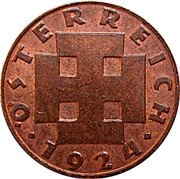 Austria 200 Kronen Osterreich Republik Reform 1924 KM# 2833 ÖSTERREICH · 1 9 2 4 · coin obverse