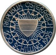 Austria 200 Schilling 100th Anniversary of Olympic Games - Artistic Gymnastics 1995 Proof KM# 3026 REPUBLIK ÖSTERREICH 200 SCHILLING 1995 coin obverse Austria 200 Schilling 100th Anniversary of Olympic Games - Artistic Gymnastics 1995 Proof KM# 3026 REPUBLIK ÖSTERREICH 200 SCHILLING 1995 coin obverse