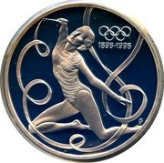 Austria 200 Schilling 100th Anniversary of Olympic Games - Artistic Gymnastics 1995 Proof KM# 3026 1896-1996 PT coin reverse Austria 200 Schilling 100th Anniversary of Olympic Games - Artistic Gymnastics 1995 Proof KM# 3026 1896-1996 PT coin reverse