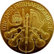 Austria 2000 Schilling Vienna Philharmonic Orchestra 1989 KM# 2990 WIENER PHILHARMONIKER coin reverse Austria 2000 Schilling Vienna Philharmonic Orchestra 1989 KM# 2990 WIENER PHILHARMONIKER coin reverse