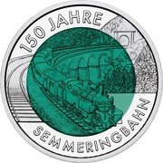 Austria 25 Euro 150 Years Semmering Alpine Railway 2004 Special Unc KM# 3109 150 JAHRE SEMMERINGBAHN coin reverse