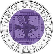 Austria 25 Euro Years of TV 2005 Special Unc KM# 3119 REPUBLIK ÖSTERREICH · 25 EURO · coin obverse
