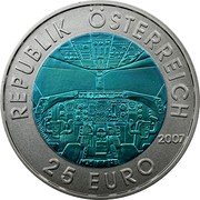 Austria 25 Euro Austrian Aviation 2007 Special Unc KM# 3147 REPUBLIK ÖSTERREICH 2007 25 EURO coin obverse