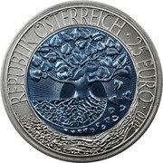 Austria 25 Euro Renewable Energy 2010 Special Unc KM# 3189 REPUBLIK ÖSTERREICH 25 EURO 2010 coin obverse