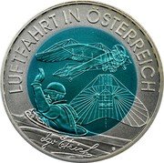 Austria 25 Euro Austrian Aviation 2007 Special Unc KM# 3147 LUTFAHRT IN ÖSTERREICH IGO ETRICH coin reverse