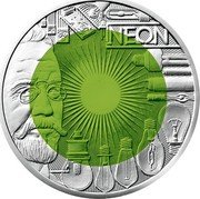 Austria 25 Euro Fascination Light 2008 Special Unc KM# 3158 NEON coin reverse