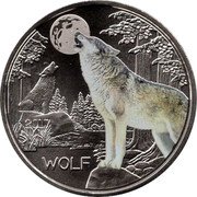 Austria 3 Euro Colourfull Creatures - The Wolf 2017 Special Unc KM# 3265 2017 WOLF coin reverse