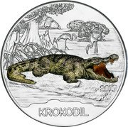 Austria 3 Euro Colorful Creatures - Crocodile 2017 Special Unc KM# 3263 2017 KROKODIL coin reverse