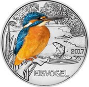 Austria 3 Euro Colorful Creatures - The Kingfisher 2017 Special Unc KM# 3264 2017 EISVOGEL coin reverse