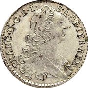 Austria 3 Kreuzer Francis I - Eagle with arms of Tyrol 1762 HA KM# 2014 FRANC D G R I S A GE IER REX coin obverse Austria 3 Kreuzer Francis I - Eagle with arms of Tyrol 1762 HA KM# 2014 FRANC D G R I S A GE IER REX coin obverse