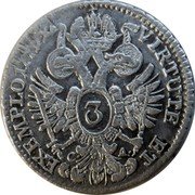 Austria 3 Kreuzer Joseph II Vienna 1779 A C-A KM# 2057.2 VIRTUTE ET EXEMPLO 1768 X C· A· 3 coin reverse Austria 3 Kreuzer Joseph II Vienna 1779 A C-A KM# 2057.2 VIRTUTE ET EXEMPLO 1768 X C· A· 3 coin reverse