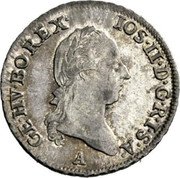 Austria 3 Kreuzer Joseph II 1786 A KM# 2059 IOS II D G R I S A GE HV BO REX coin obverse Austria 3 Kreuzer Joseph II 1786 A KM# 2059 IOS II D G R I S A GE HV BO REX coin obverse
