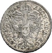 Austria 3 Kreuzer Joseph II 1786 A KM# 2059 ARCH A D BVRG LOTH M D H coin reverse Austria 3 Kreuzer Joseph II 1786 A KM# 2059 ARCH A D BVRG LOTH M D H coin reverse
