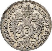 Austria 3 Kreuzer Leopold II 1791 B Varieties exist for 1791 with larger letter X after date KM# 2095 ARCH A D BURG LOTH M D H coin reverse Austria 3 Kreuzer Leopold II 1791 B Varieties exist for 1791 with larger letter X after date KM# 2095 ARCH A D BURG LOTH M D H coin reverse