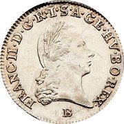 Austria 3 Kreuzer Franz II 1796 B KM# 2114 FRANC II D G R I S A GE HV BO REX coin obverse Austria 3 Kreuzer Franz II 1796 B KM# 2114 FRANC II D G R I S A GE HV BO REX coin obverse