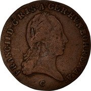 Austria 3 Kreuzer Franz II 1800 C KM# 2115.3 FRANC II D G R I S A GER HVN BOH REX A A coin obverse Austria 3 Kreuzer Franz II 1800 C KM# 2115.3 FRANC II D G R I S A GER HVN BOH REX A A coin obverse